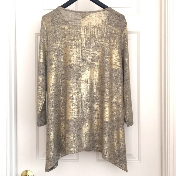 Ruby Rd. Women’s Top S Gold Uneven Length Party Special Occasion Blouse NWOT - Picture 7 of 10